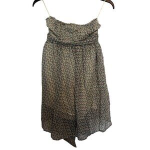 Tramp Womens Smocked Strapless Floral Print S